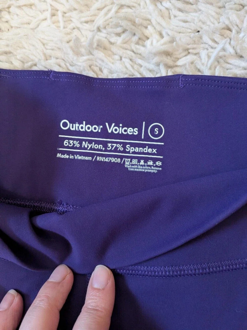Outdoor Voices Deep Purple High-Waist Capri Cropped Leggings